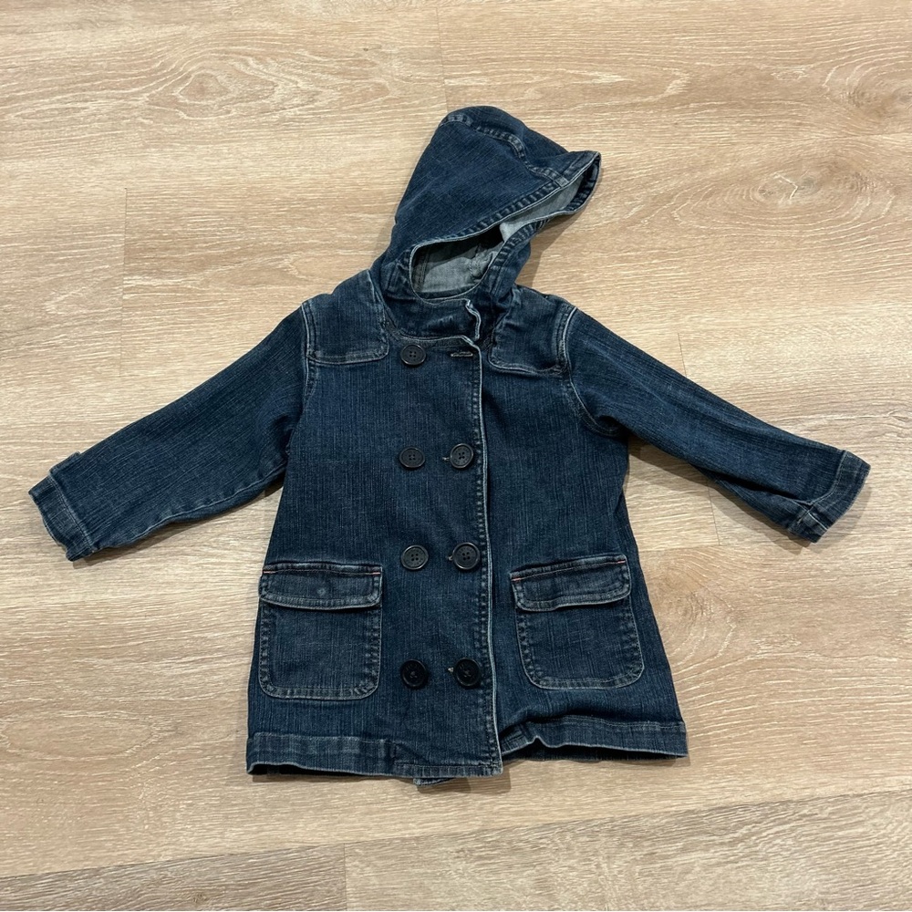 Gap Kids Girls Denim Hooded Jacket 3T 3 yrs